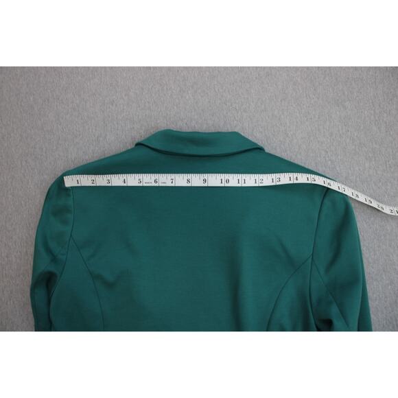 White house Black Market Jacket Womens Size 10 Green Collared One Button Stretch - Picture 9 of 9